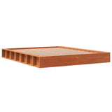 Cadre de lit sans matelas cire marron 150x200cm bois pin massif