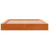 Cadre de lit sans matelas cire marron 140x200cm bois pin massif