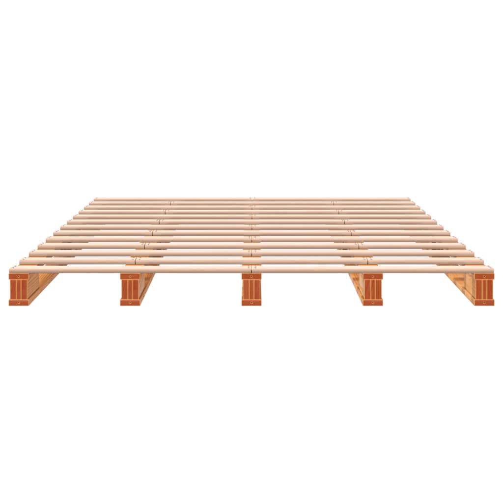 Pallet bed without brown wax mattress 140x200 cm solid pine