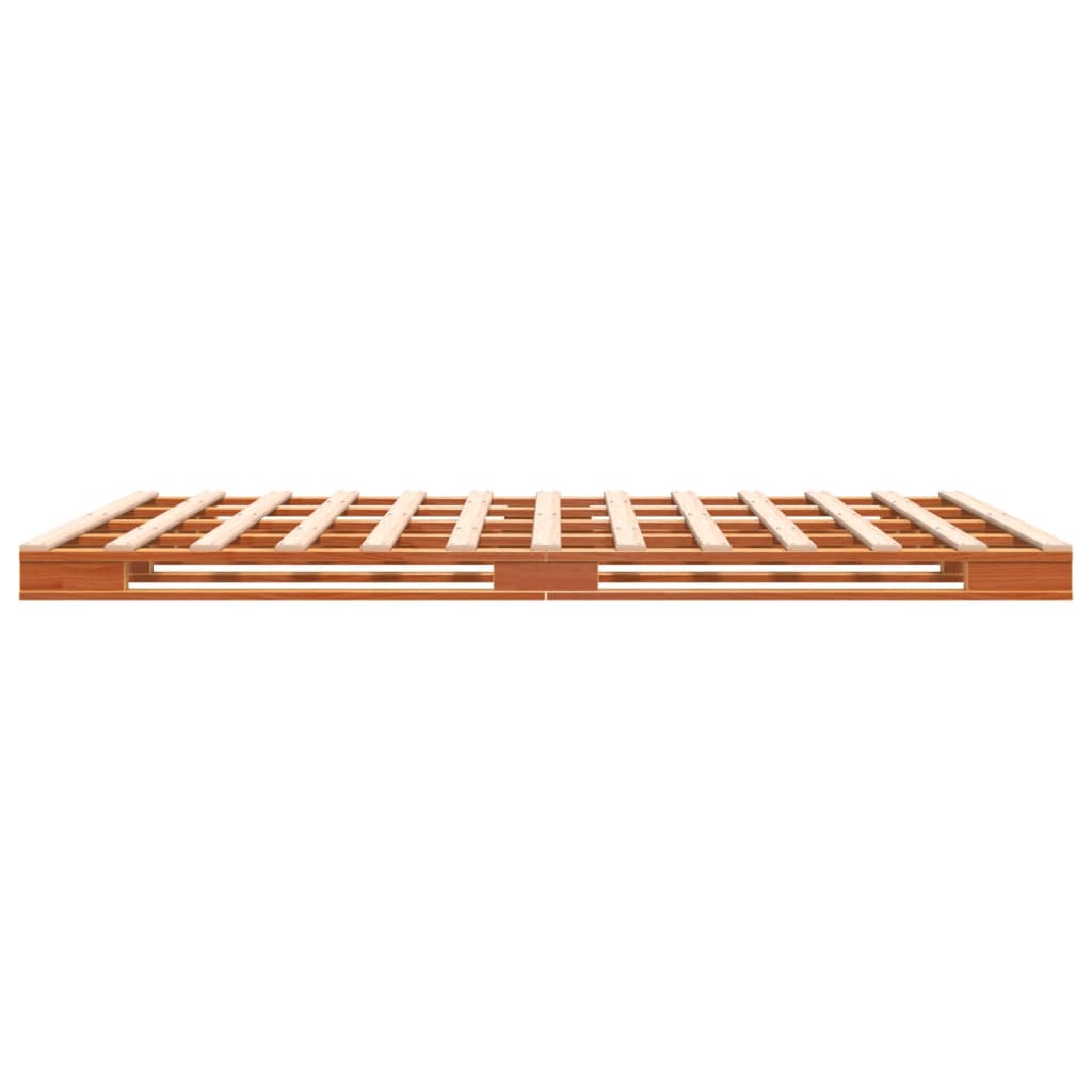 Pallet bed without brown wax mattress 140x200 cm solid pine