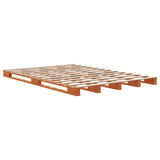 Pallet bed without brown wax mattress 140x200 cm solid pine