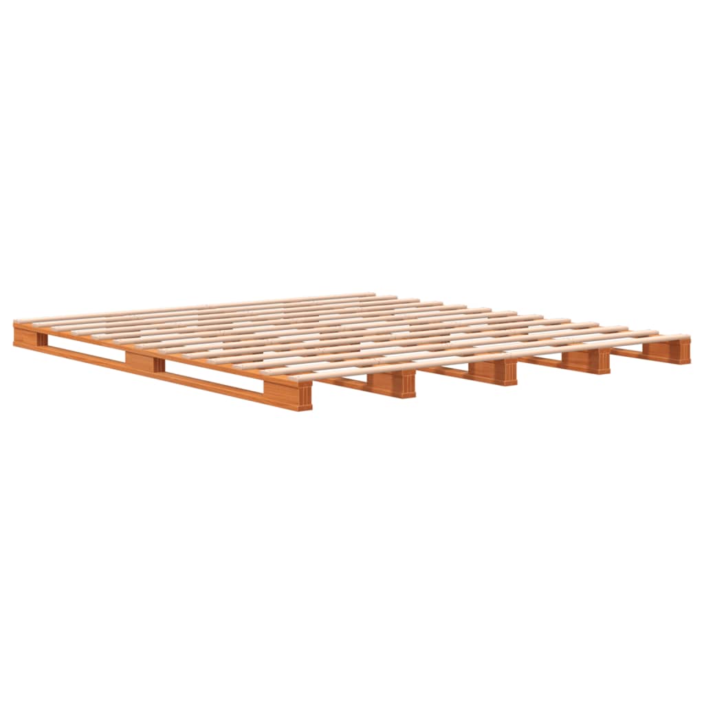 Pallet bed without mattress brown wax 180x200 cm solid pine