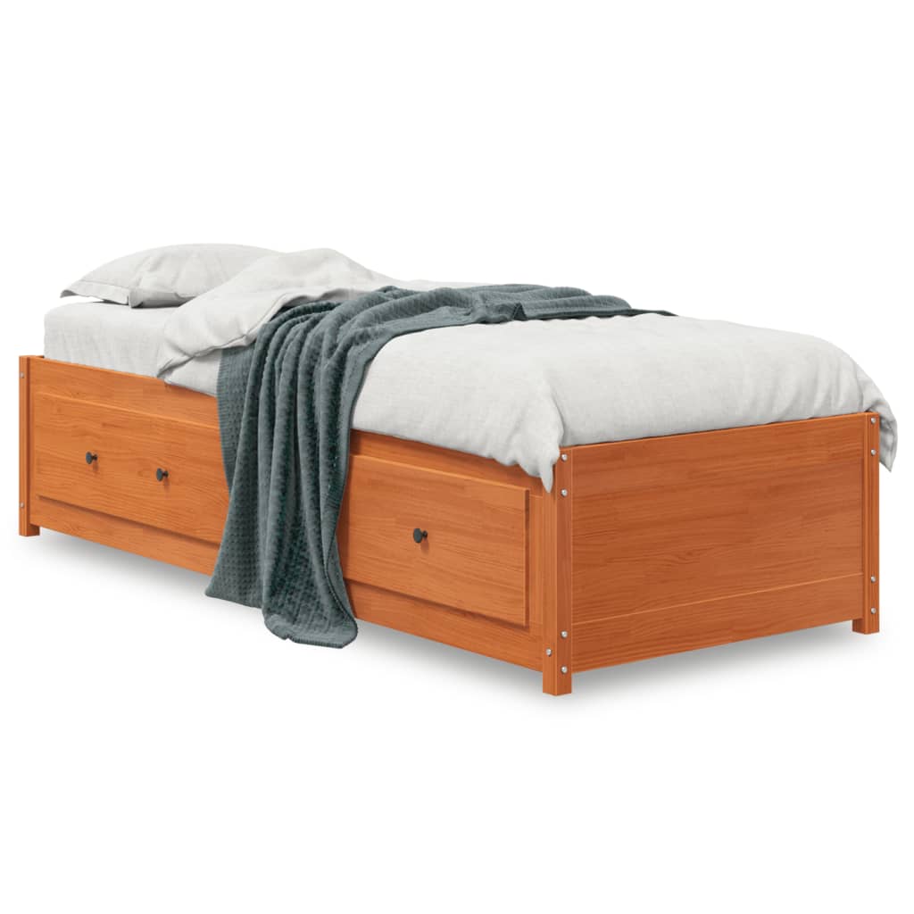 Lit de jour sans matelas cire marron 80x200 cm bois pin massif