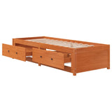 Day bed without mattress brown wax 80x200 cm solid pine wood