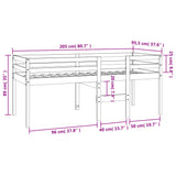 Lit haut cire marron 90x200 cm bois de pin massif