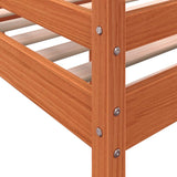 Brown wax high bed 90x190 cm solid pine wood