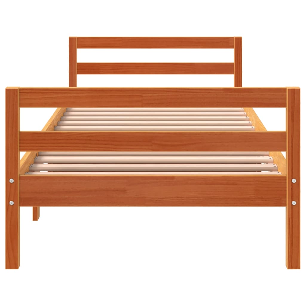 Cadre de lit sans matelas cire marron 80x200 cm bois pin massif