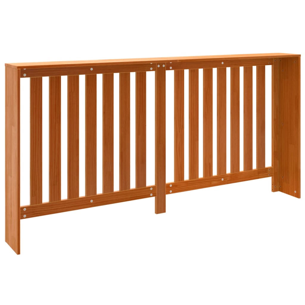 Cache-radiateur cire marron 169x19x84 cm bois massif de pin