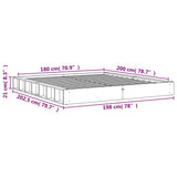 Cadre de lit sans matelas cire marron 180x200cm bois pin massif