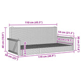 Schwarzer Schaukelstuhl 119x56x48 cm aus geflochtenem Harz