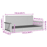 Grauer Schaukelstuhl 119x56x48 cm aus geflochtenem Harz