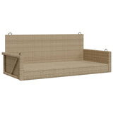 Beige Schaukel 119x56x48 cm aus gewebtem Harz