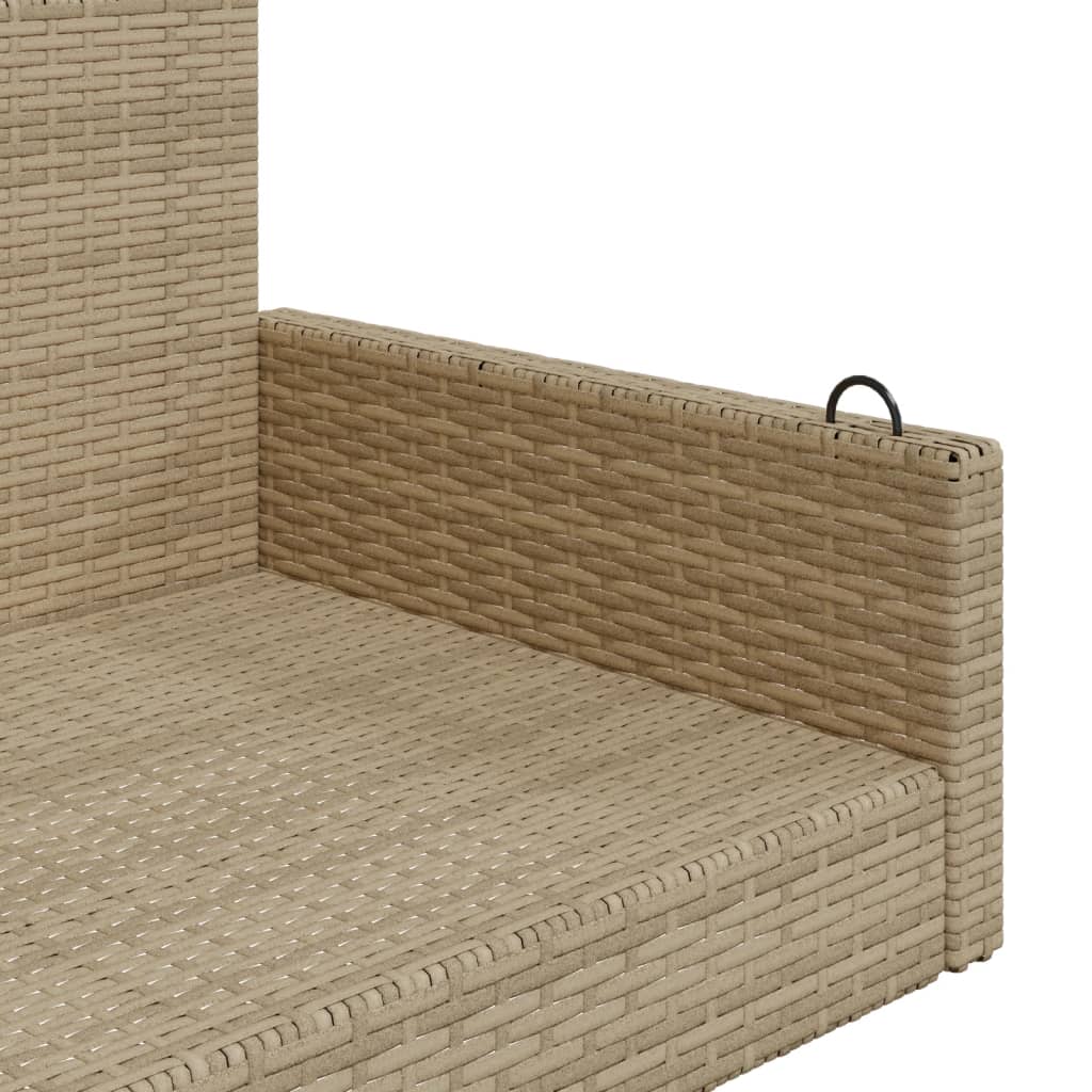 Beige Schaukel 119x56x48 cm aus gewebtem Harz