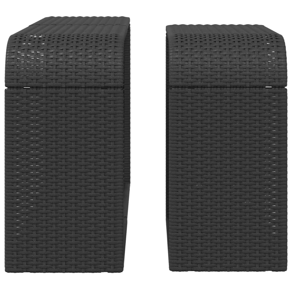 Étagères de rangement 2 pcs noir résine tressée