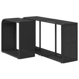 Étagères de rangement 2 pcs noir résine tressée