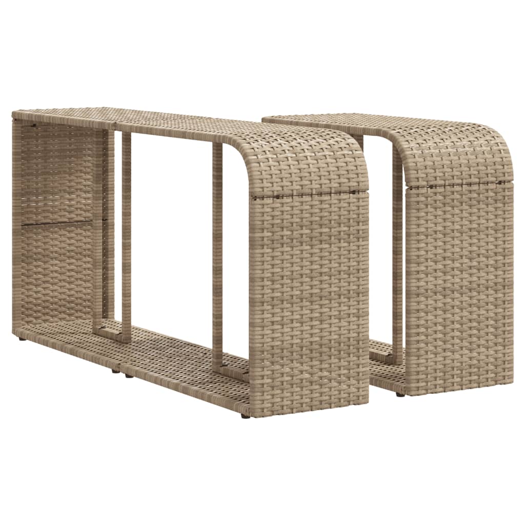 Étagères de rangement 2 pcs beige résine tressée