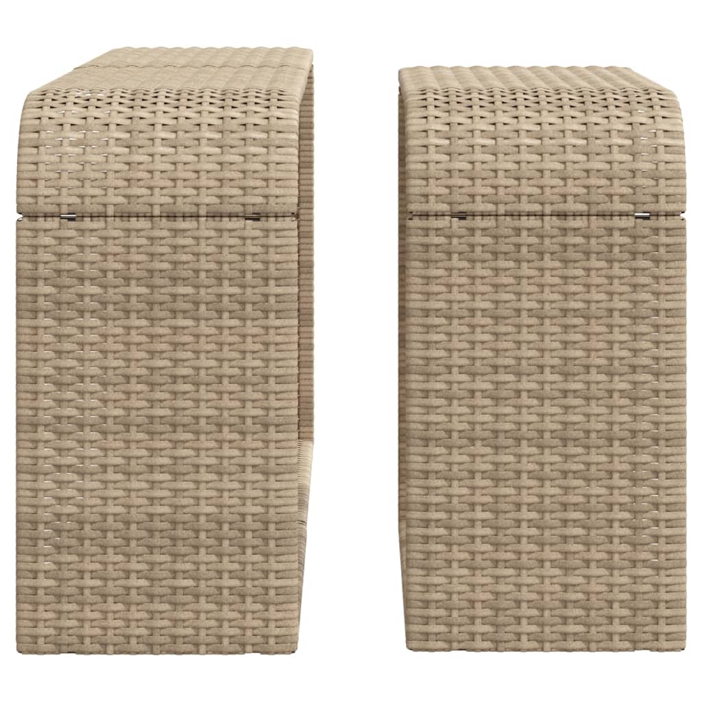 Étagères de rangement 2 pcs beige résine tressée