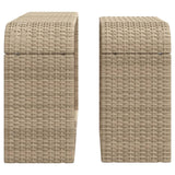 Étagères de rangement 2 pcs beige résine tressée