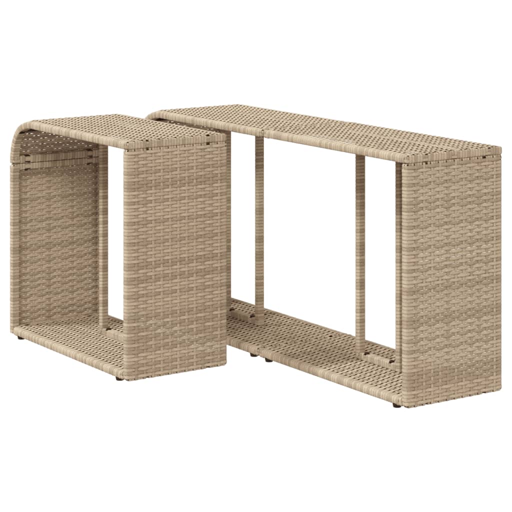 Étagères de rangement 2 pcs beige résine tressée