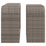 Étagères de rangement 2 pcs gris résine tressée