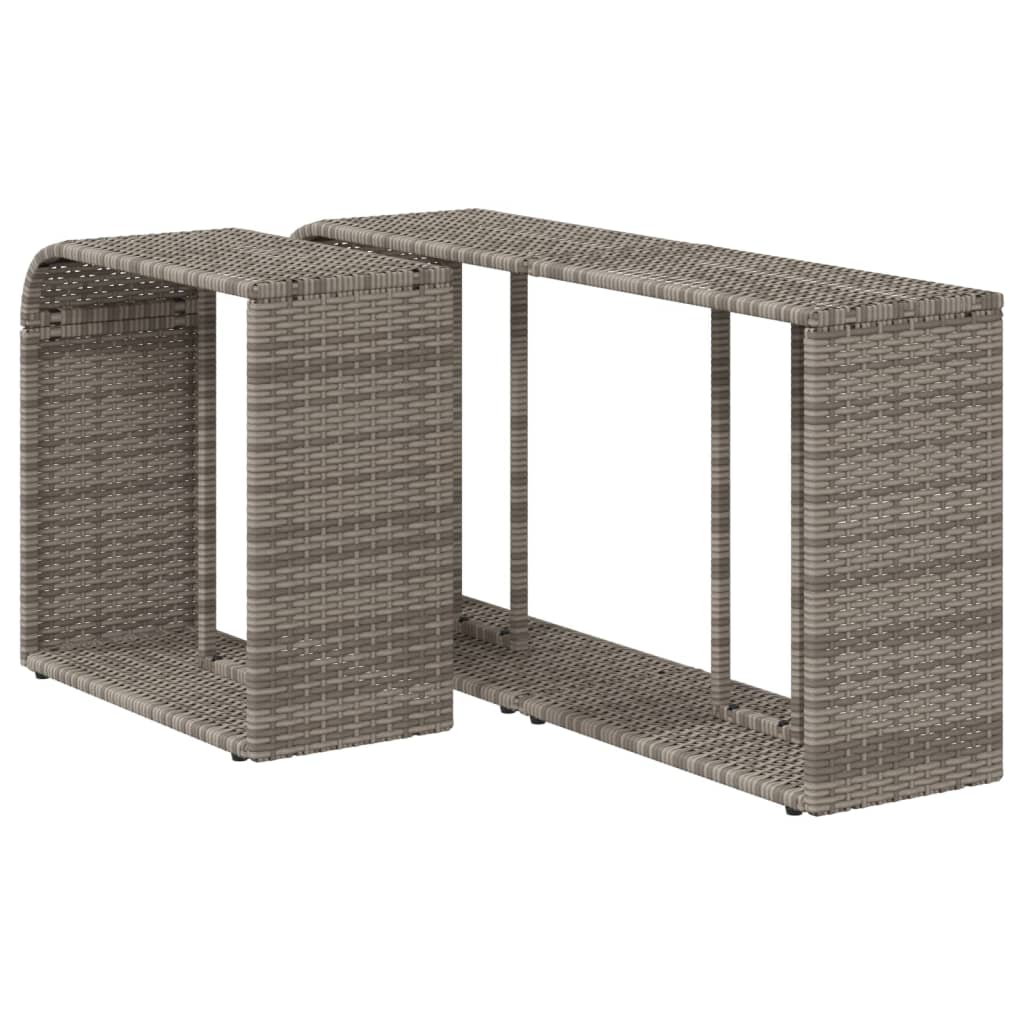 Étagères de rangement 2 pcs gris résine tressée