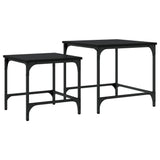 Tables basses gigognes 2 pcs noir bois d'ingénierie