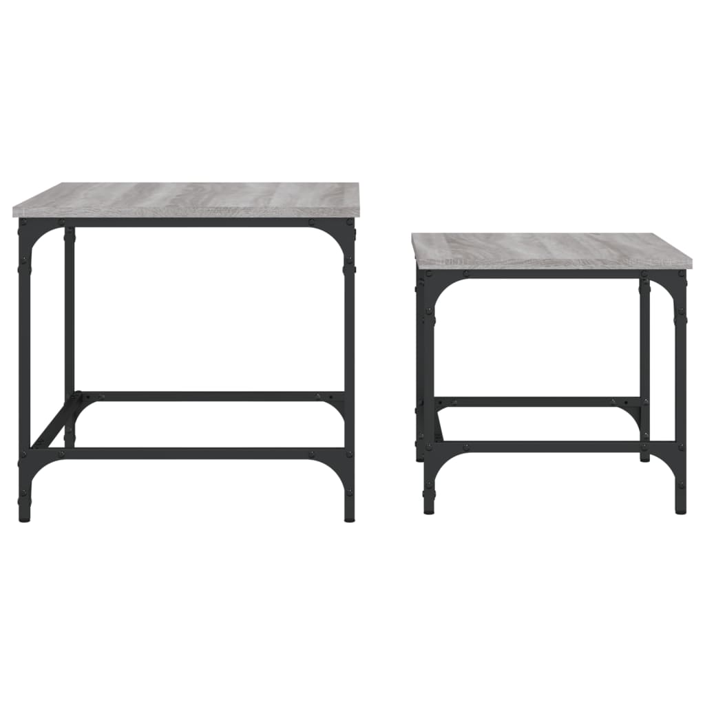 Tables basses gigognes 2 pcs sonoma gris bois d'ingénierie