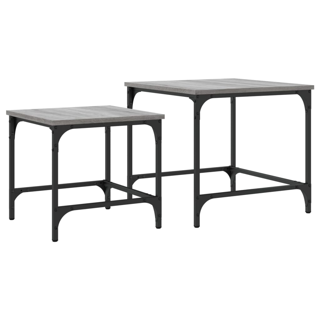 Tables basses gigognes 2 pcs sonoma gris bois d'ingénierie