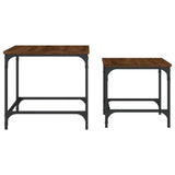 Tables basses gigognes 2 pcs chêne marron bois d'ingénierie