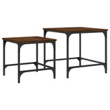 Tables basses gigognes 2 pcs chêne marron bois d'ingénierie