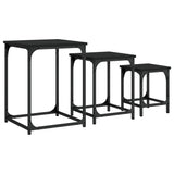 Tables basses gigognes 3 pcs noir bois d'ingénierie