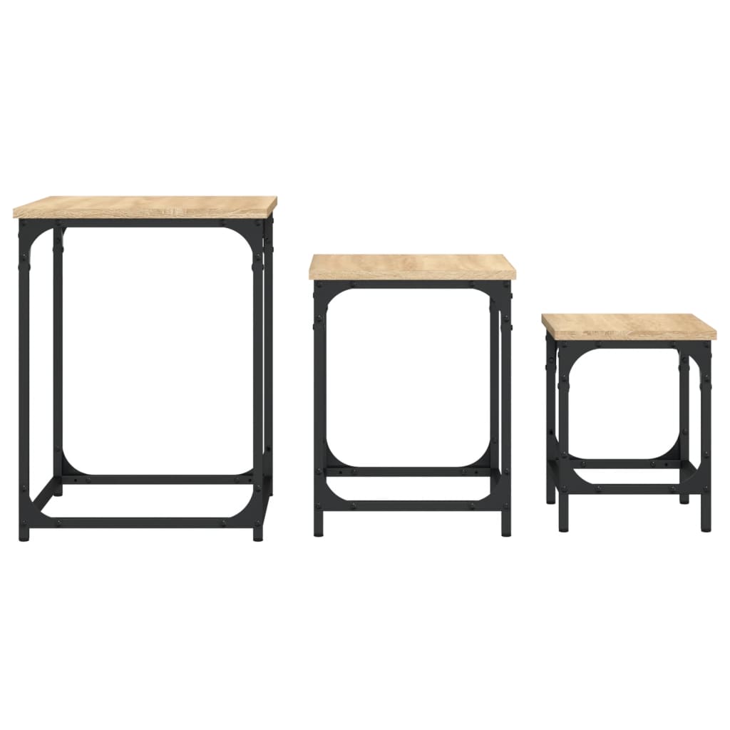 Tables basses gigognes 3 pcs chêne sonoma bois d'ingénierie