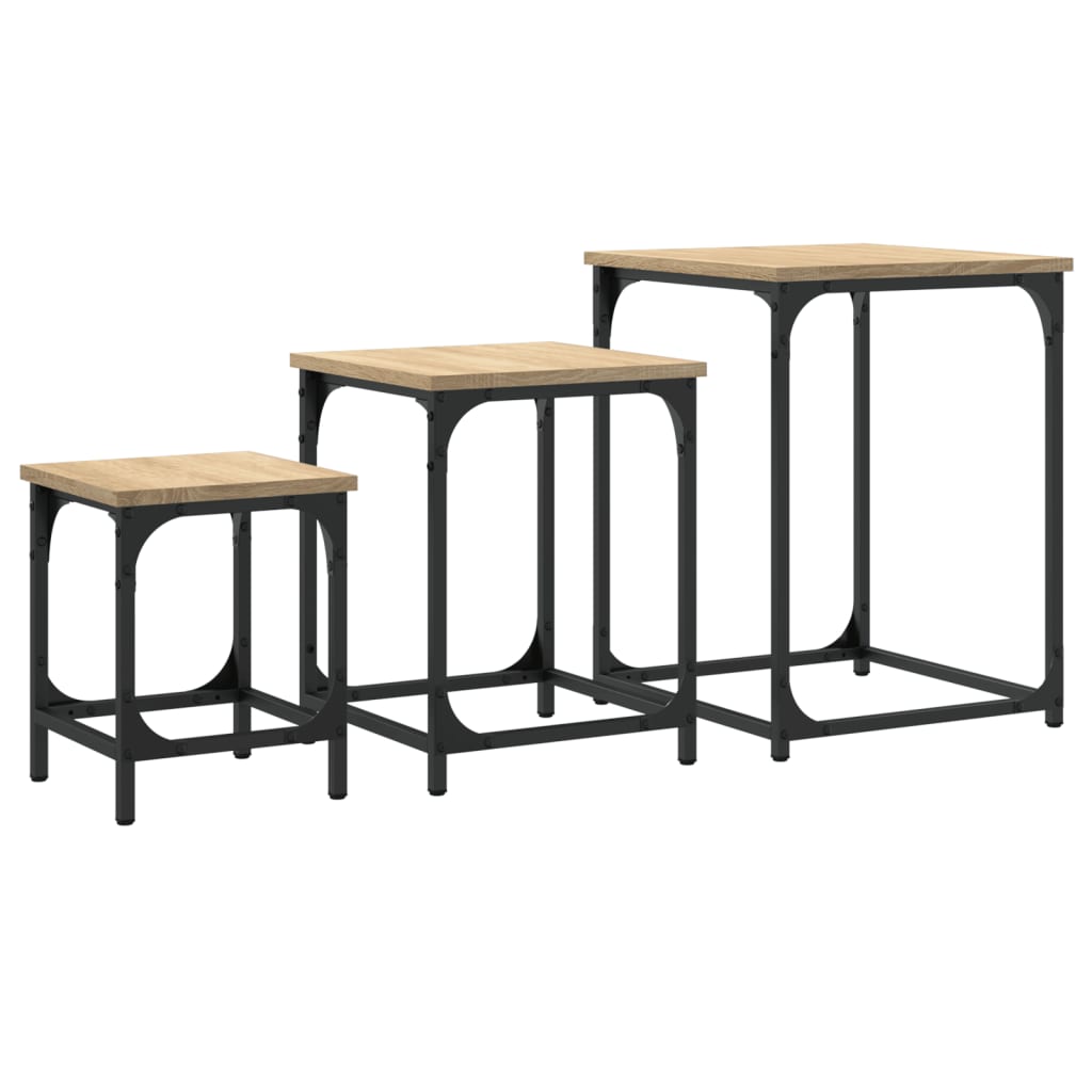 Tables basses gigognes 3 pcs chêne sonoma bois d'ingénierie