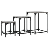 3 pcs nesting coffee tables sonoma gray engineered wood