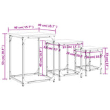 Tables basses gigognes 3 pcs sonoma gris bois d'ingénierie