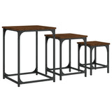 Tables basses gigognes 3 pcs chêne marron bois d'ingénierie