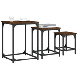 Tables basses gigognes 3 pcs chêne marron bois d'ingénierie