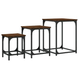 Tables basses gigognes 3 pcs chêne marron bois d'ingénierie