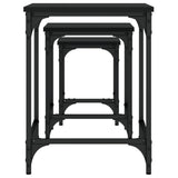 Tables basses gigognes 3 pcs noir bois d'ingénierie