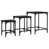 Tables basses gigognes 3 pcs noir bois d'ingénierie