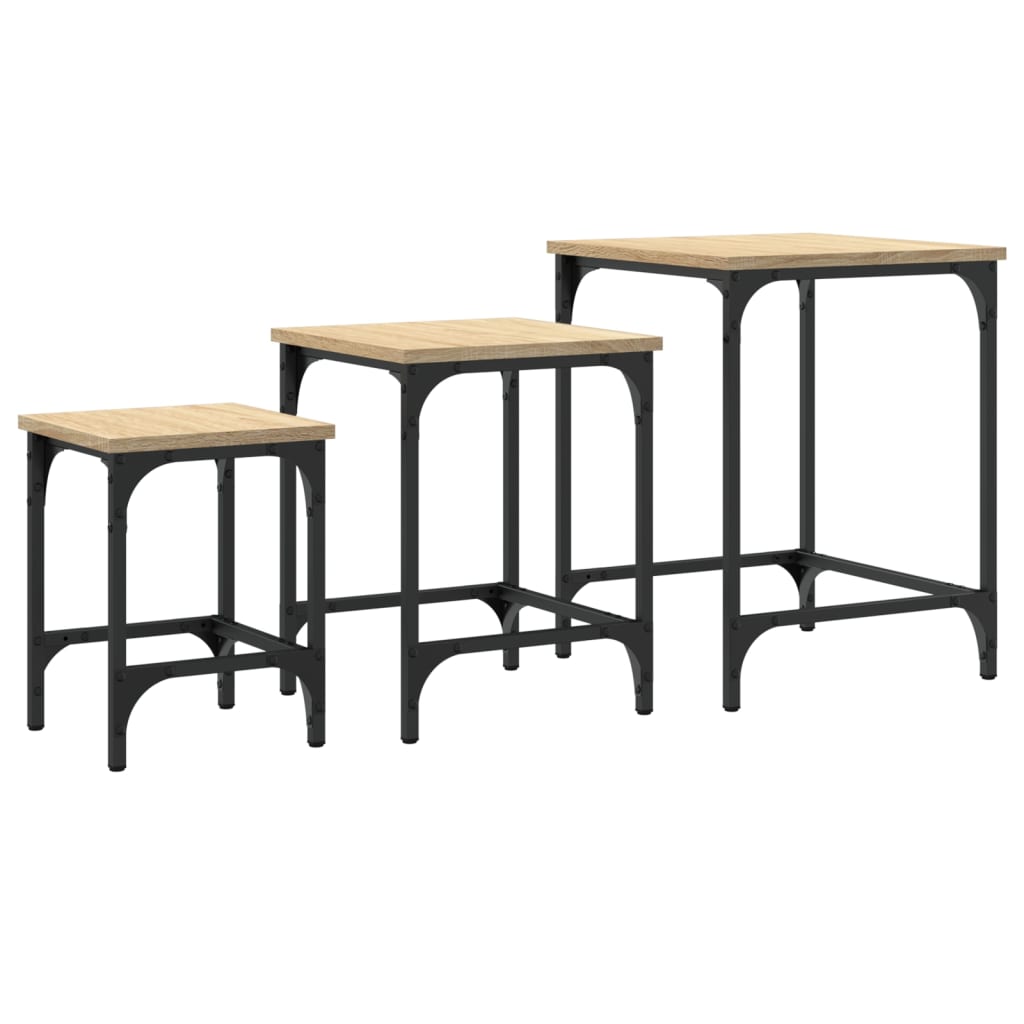 Tables basses gigognes 3 pcs chêne sonoma bois d'ingénierie