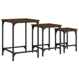 Tables basses gigognes 3 pcs chêne marron bois d'ingénierie