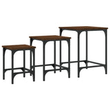 Tables basses gigognes 3 pcs chêne marron bois d'ingénierie