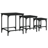 Tables basses gigognes 3 pcs noir bois d'ingénierie