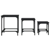 Tables basses gigognes 3 pcs noir bois d'ingénierie