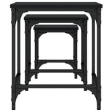 Tables basses gigognes 3 pcs noir bois d'ingénierie