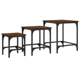 Tables basses gigognes 3 pcs chêne marron bois d'ingénierie