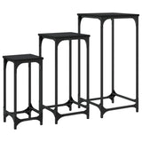 Tables d’appoint gigognes 3 pcs noir bois d'ingénierie