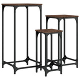 Nesting Side Tables 3 pcs Oak Brown Engineered Wood