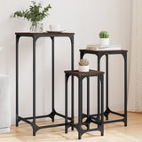 Nesting Side Tables 3 pcs Oak Brown Engineered Wood